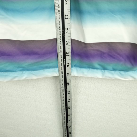 Ocean Pacific Womens Winter Jacket White Purple Striped Vintage Hooded 90s - Picture 7 of 12